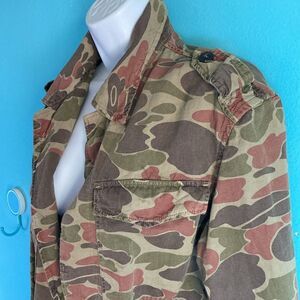 Vintage 55 Italian Brand Womens Camo Shirt Jacket Size 44 Made in Italy M /…